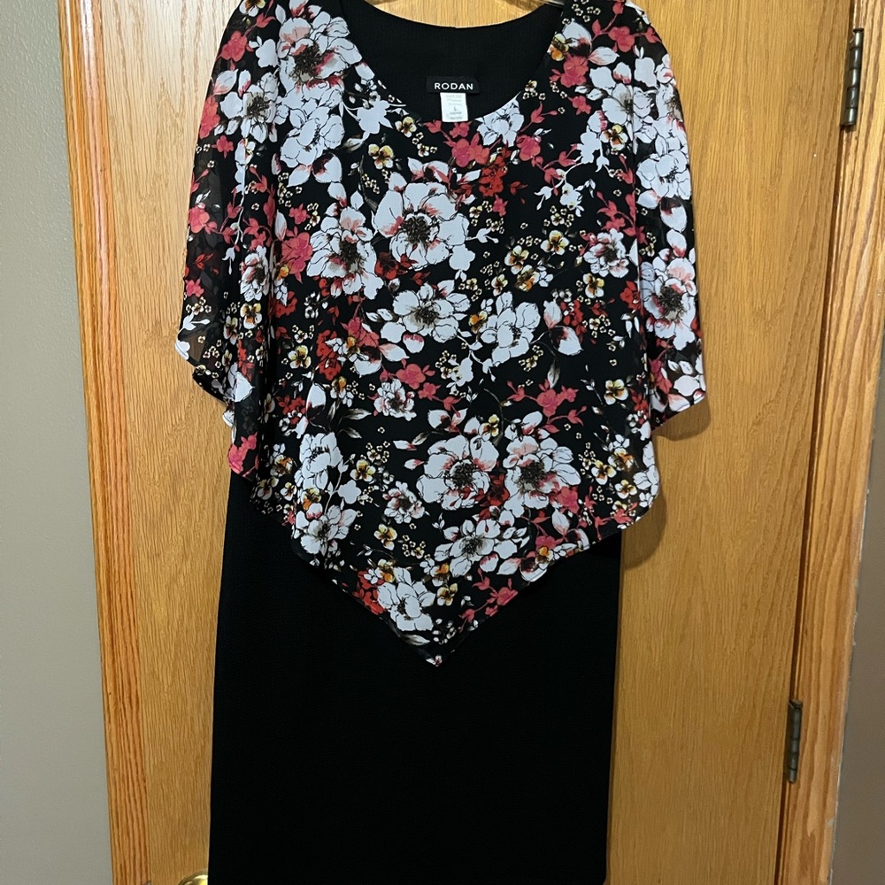 Rodan Black and White Asymmetrical Sheath Dress